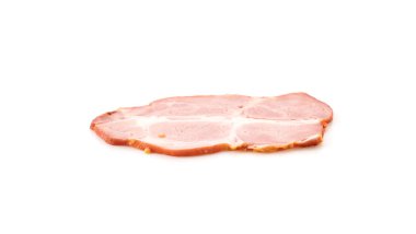 Beyaz arka plan üzerinde domuz pastırması