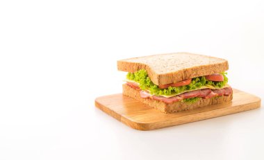 beyaz zemin üzerinde sandviç