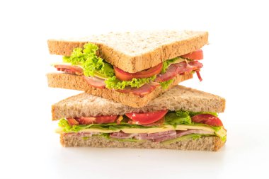 beyaz zemin üzerinde sandviç