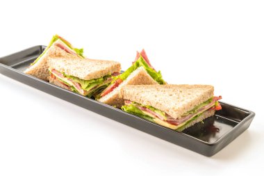 beyaz zemin üzerinde sandviç