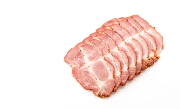 Pastrami Schweinefleisch auf weißem Hintergrund — Stockfoto