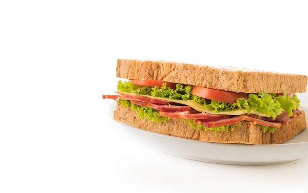 Sanduíche no fundo branco — Fotografia de Stock