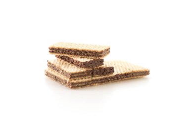 Beyaz arkaplanda çikolatalı gofret