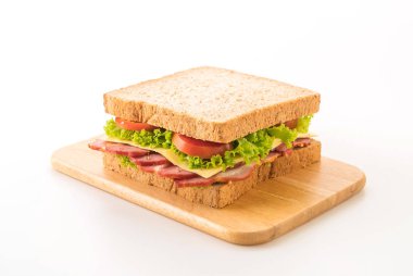 beyaz zemin üzerinde sandviç