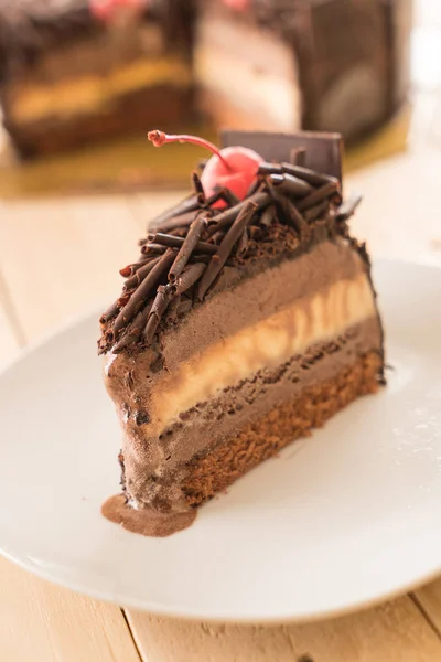 Κέικ σοκολάτας με παγωτό — Φωτογραφία Αρχείου