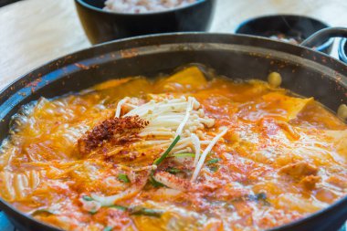 soft tofu soup - korean style clipart