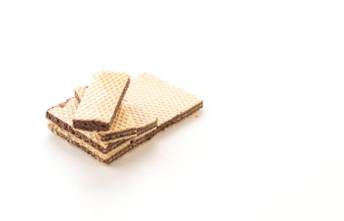 Beyaz arkaplanda çikolatalı gofret