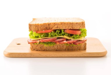 beyaz zemin üzerinde sandviç