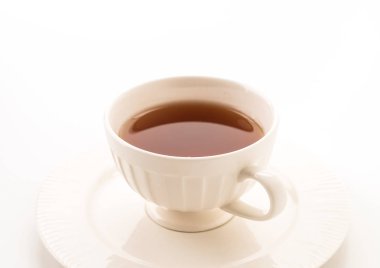 Beyaz arkaplanda çay fincanı
