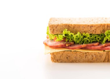 beyaz zemin üzerinde sandviç