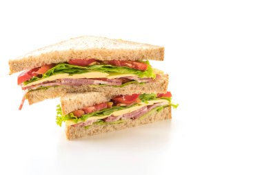 beyaz zemin üzerinde sandviç