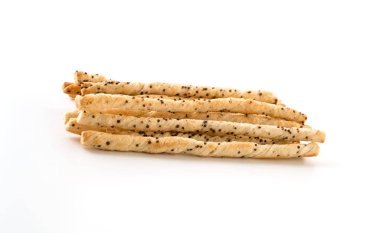 Beyaz arkaplanda ekmek çubuğu