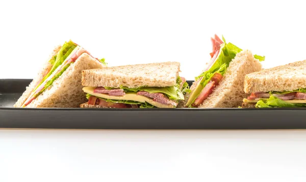 Sandwich auf weißem Hintergrund — Stockfoto
