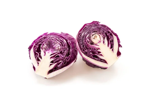 白色背景的紫色卷心菜 — 图库照片