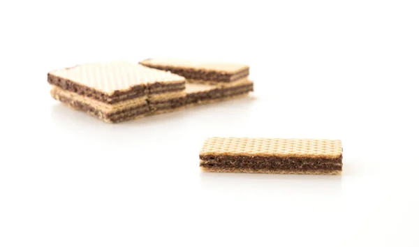 Chocolate wafer on white background — Stock Photo, Image