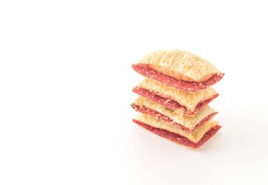 Mini pasta çilek reçeli ile bisküvi 