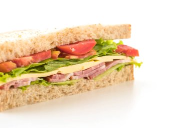 beyaz zemin üzerinde sandviç