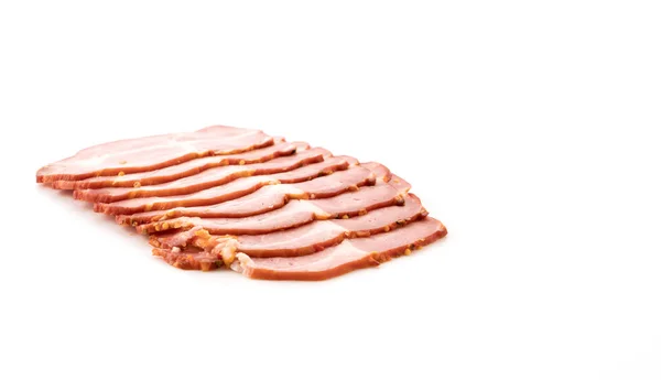 Pastrami Schweinefleisch auf weißem Hintergrund — Stockfoto