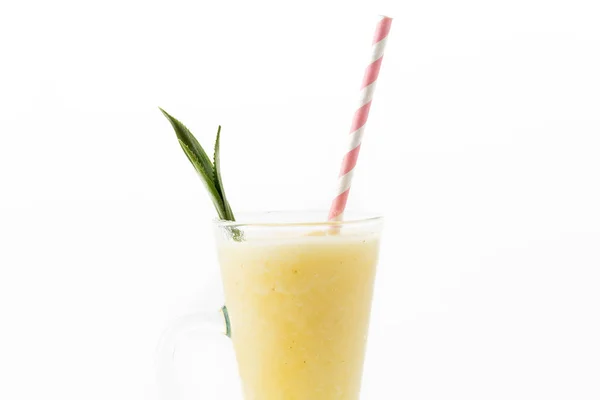 Pineapple smoothie on white background — Stock Photo, Image