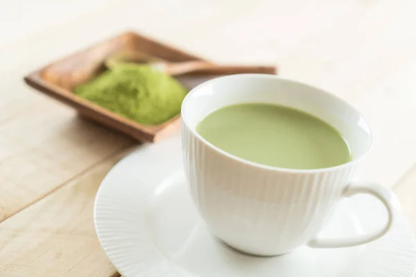 Hot matcha latte — Zdjęcie stockowe