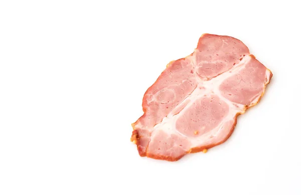 Pastrami Schweinefleisch auf weißem Hintergrund — Stockfoto