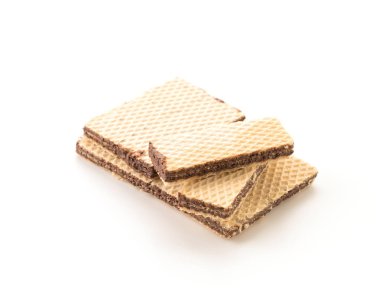 Beyaz arkaplanda çikolatalı gofret