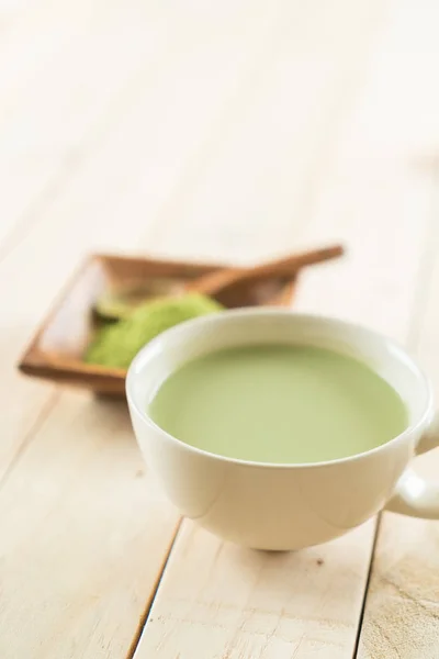 Latte matcha quente — Fotografia de Stock