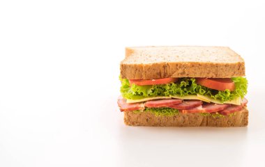 beyaz zemin üzerinde sandviç