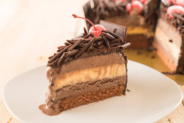 Čokoládový dort-zmrzlina — Stock fotografie
