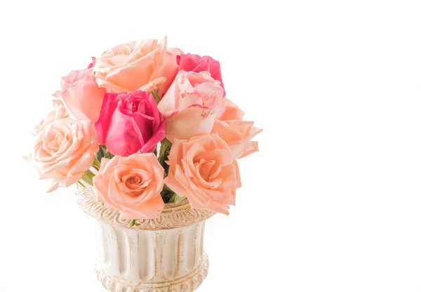 Ramo de rosas en blanco —  Fotos de Stock