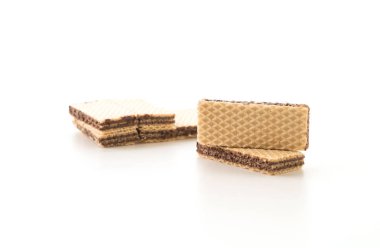 Beyaz arkaplanda çikolatalı gofret