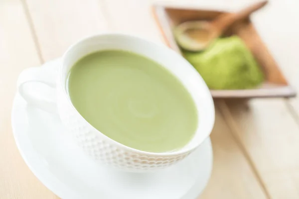 Hot matcha latte — Stock Photo, Image