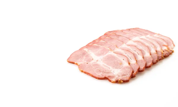 Pastrami Schweinefleisch auf weißem Hintergrund — Stockfoto