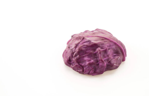 Purple cabbage on white background