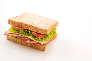 beyaz zemin üzerinde sandviç