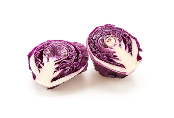 白色背景的紫色卷心菜 — 图库照片