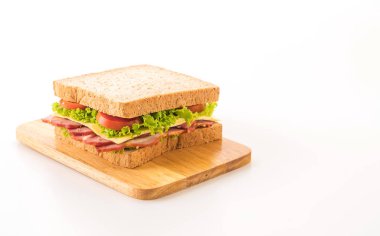 beyaz zemin üzerinde sandviç