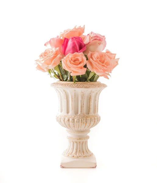 Rózsa Csokor vázában — Stock Fotó