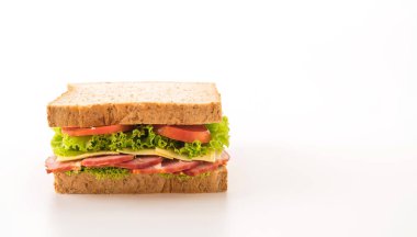 beyaz zemin üzerinde sandviç