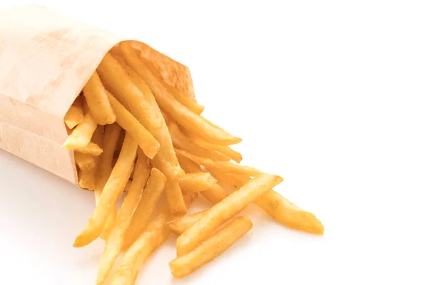 Papas fritas doradas sobre blanco — Foto de Stock