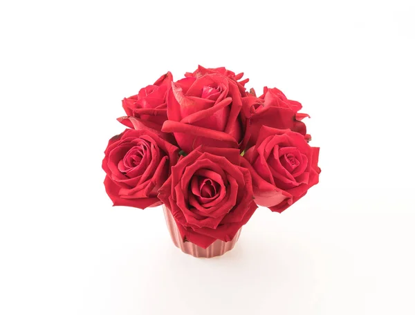 Rosa vermelha em branco — Fotografia de Stock