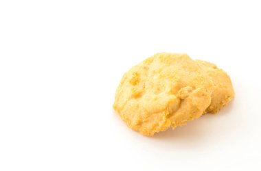 Beyaz arkaplanda tereyağlı kurabiye