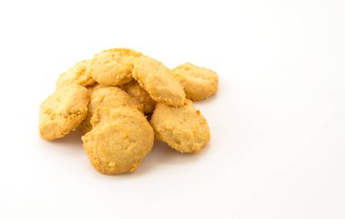 Beyaz arkaplanda tereyağlı kurabiye