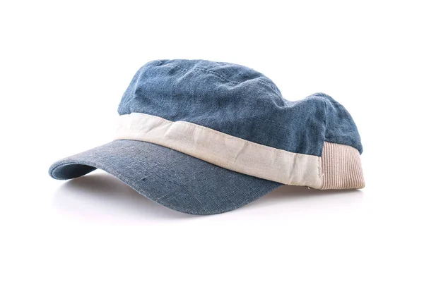 Синя шапка на білому тлі — стокове фото
