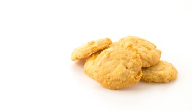 Beyaz arkaplanda tereyağlı kurabiye