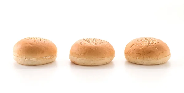 Hamburger zsemle fehér háttér — Stock Fotó