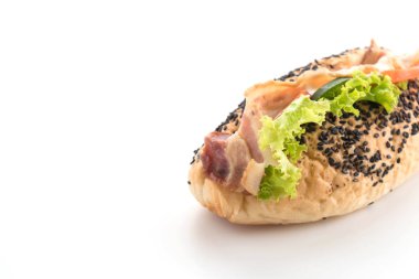 domuz eti ve sebze ile sandviç