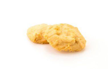 Beyaz arkaplanda tereyağlı kurabiye