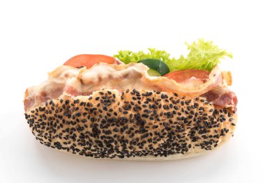 domuz eti ve sebze ile sandviç