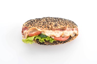 domuz eti ve sebze ile sandviç